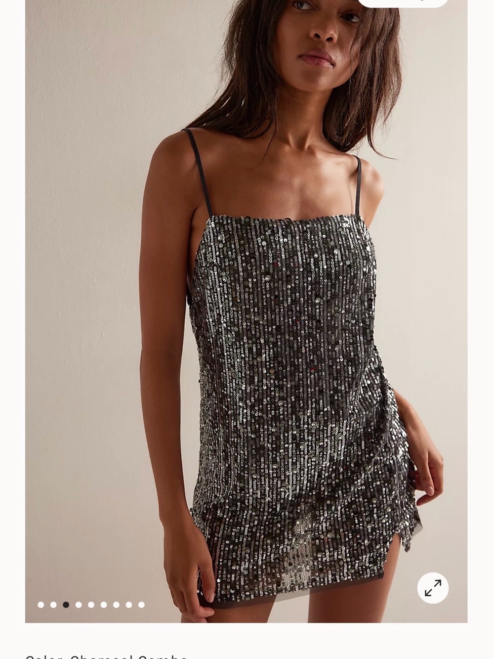Free People Charcoal Sequin Mini Dress
